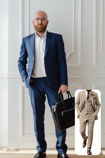 After AI virtual outfit try on, fashion look displayed flawlessly